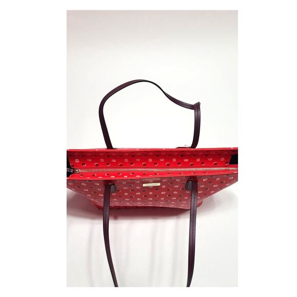 Kate Spade Shore Street Fiesta Dot red leather margareta tote bag - Picture 5 of 12